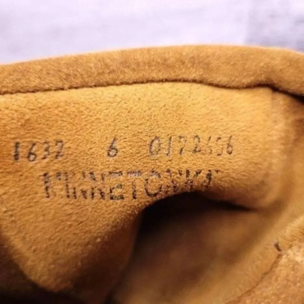 Minnetonka Suede 3 Layer Fringe Tall Moccasin Boot Brown Women's sz 6 - Picture 6 of 8